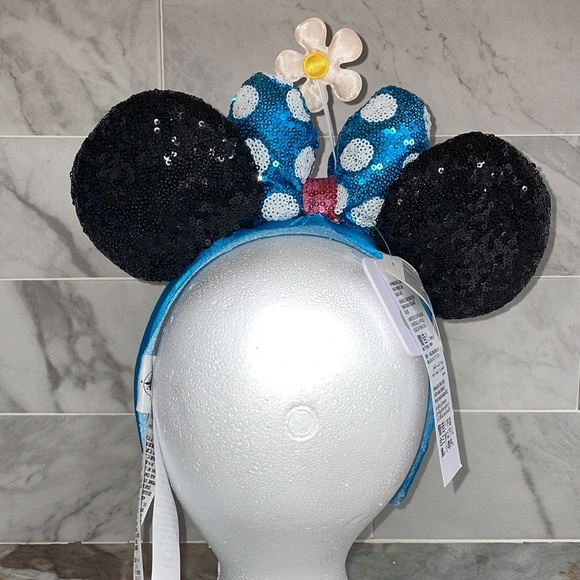 Disney Parks 2020 TIMELESS FLOWER Minnie Mouse Sequined Ear Headband Daisy NEW - Picture 4 of 7